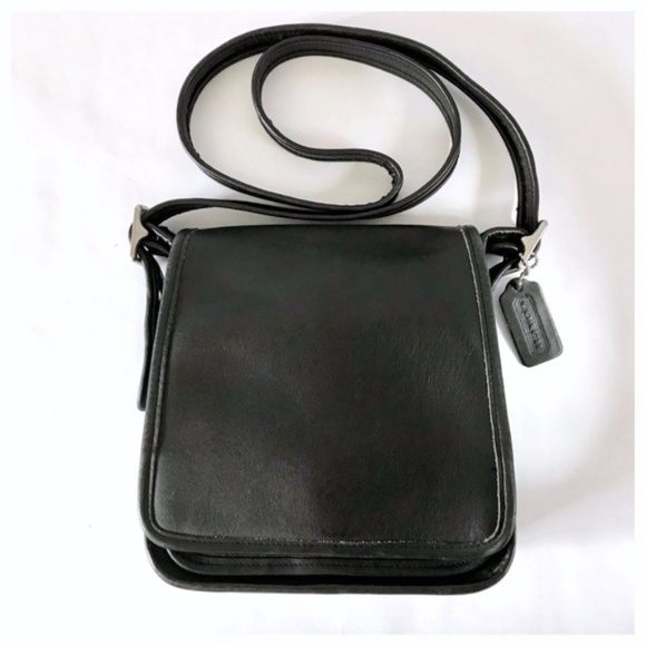 【U LAN】 Vintage Shoulder Bag COACH 9145 Vintage Black Luxury Leather Flap Crossbody